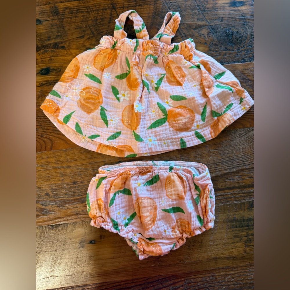 Peach infant outfit